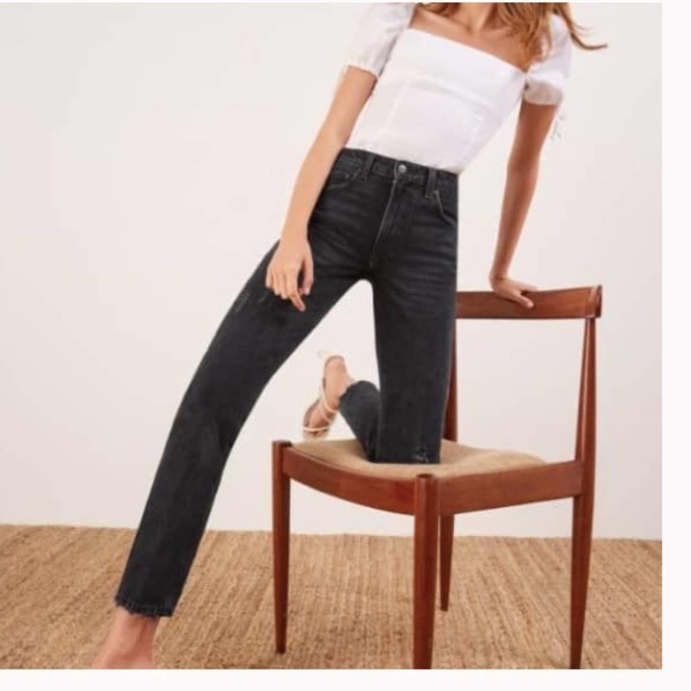 Reformation Julia High Rise Cigarette Pacific Wash Jeans 28
